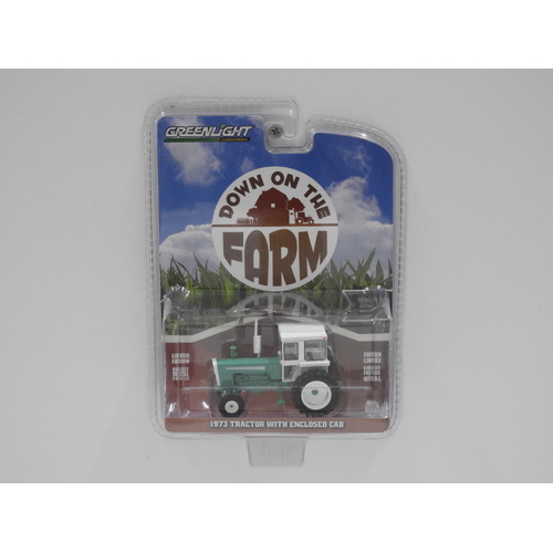 1:64 1973 Tractor With Enclosed Cab Green/White) "Down On The Farm"