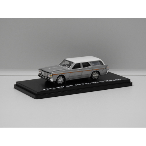 1:64 1970 Ford XW GS Fairmont Wagon (Silver Fox/White)