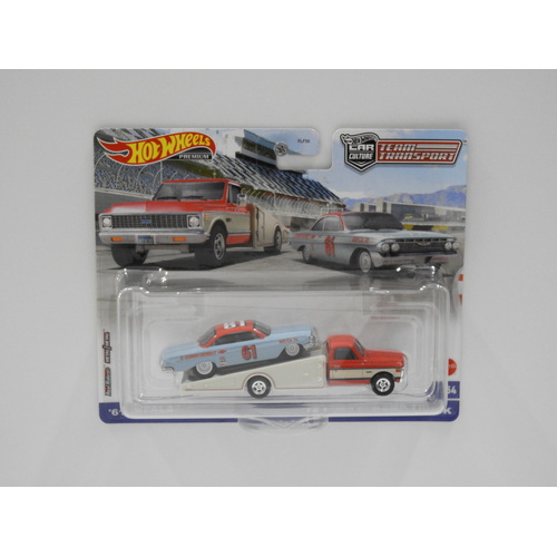 1:64 1961 Impala & 1972 Chevy Ramp Truck - Hot Wheels Car Culture "Team Transport"