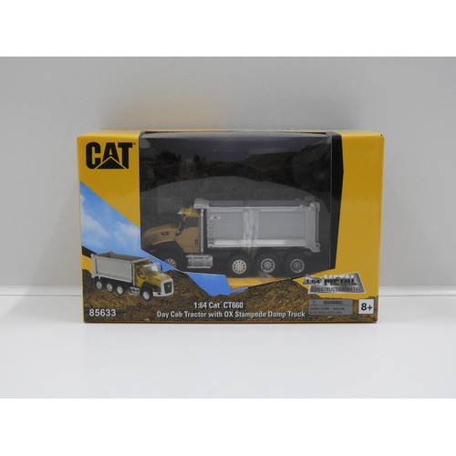 1:64 Cat CT660 Day Cab Tractor with OX Stampede Dump Truck