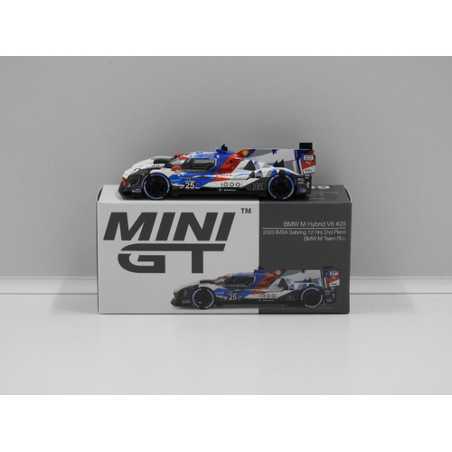 1:64 BMW M Hybrid V8 - 2023 IMSA Sebring 12 Hrs 2nd Place BMW M Team RLL #25 (Opened, Unsealed)