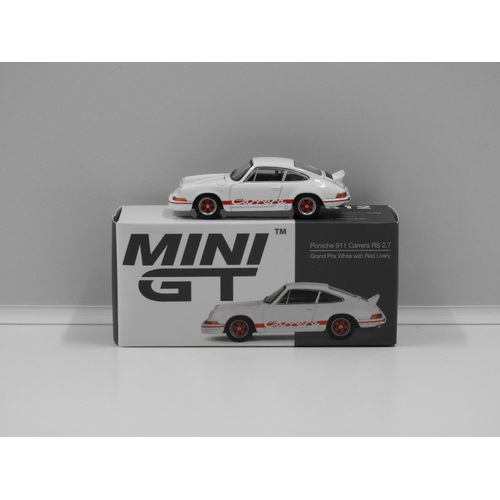 1:64 Porsche 911 Carrera RS 2.7 (Grand Prix White/Red Livery) (Opened, Unsealed)