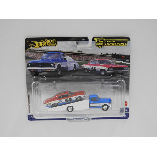 1:64 1966 Chevelle & 1972 Chevy Ramp Truck - Hot Wheels Car Culture "Team Transport"