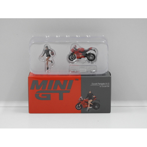 1:64 Ducati Panigale V4 S with Ducati Girl (Opened, Unsealed)