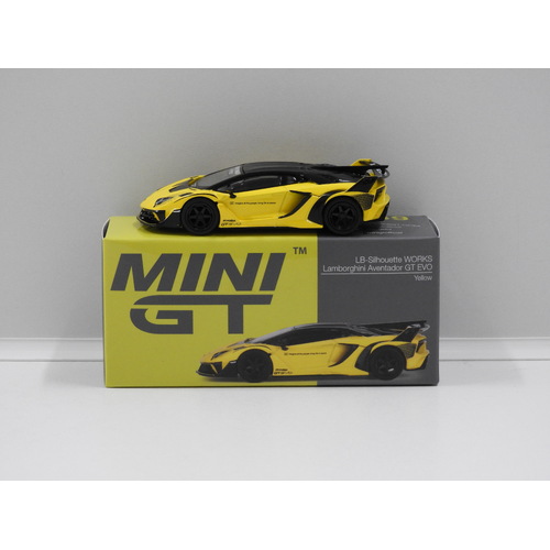 1:64 LB-Silhouette Works Lamborghini Aventador GT Evo (Yellow) (OPENED, UNSEALED)