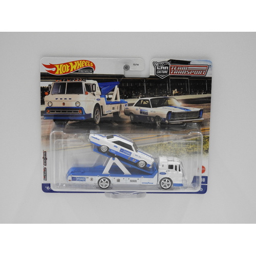 1:64 1965 Ford Galaxie & Ford C-800 - Hot Wheels Premium Car Culture "Team Transport"