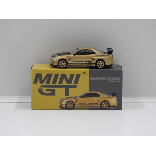 1:64 Nissan Skyline GT-R (R34) Top Secret (Top Secret Gold) (Opened, Unsealed)