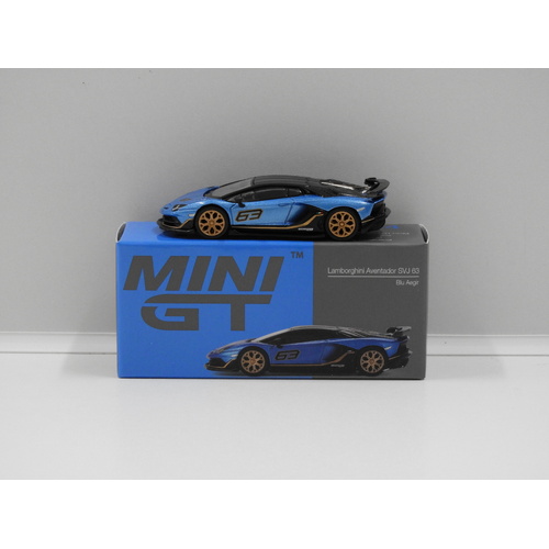 1:64 Lamborghini Aventador SVJ 63 (Blu Aegir) (Opened, Unsealed)