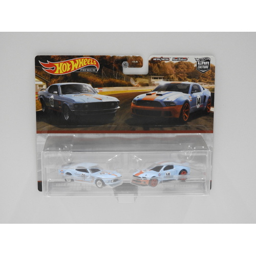 1:64 1969 Ford Mustang Boss 302 & 2014 Custom Mustang - Hot Wheels Premium Car Culture Twin Set